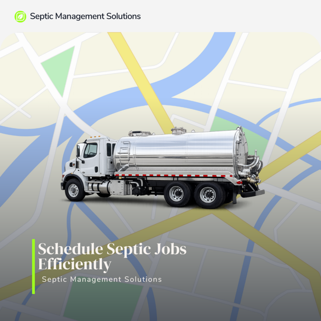 image of a septic truck on a map