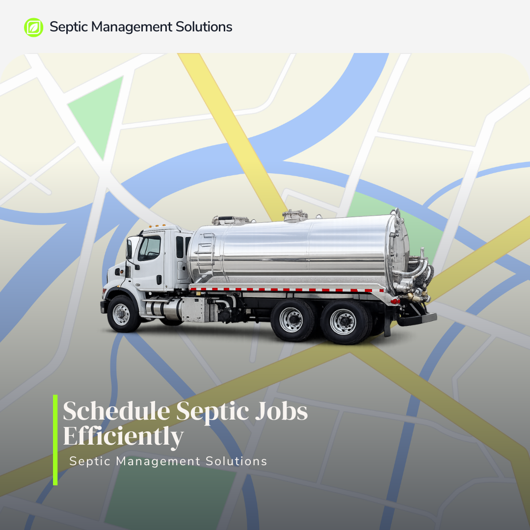 image of a septic truck on a map